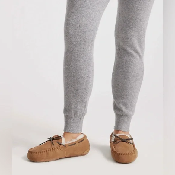 Quince Australian Shearling Moccasin Slippers in Pecan - Picture 2 of 9